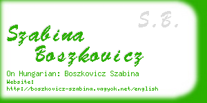 szabina boszkovicz business card